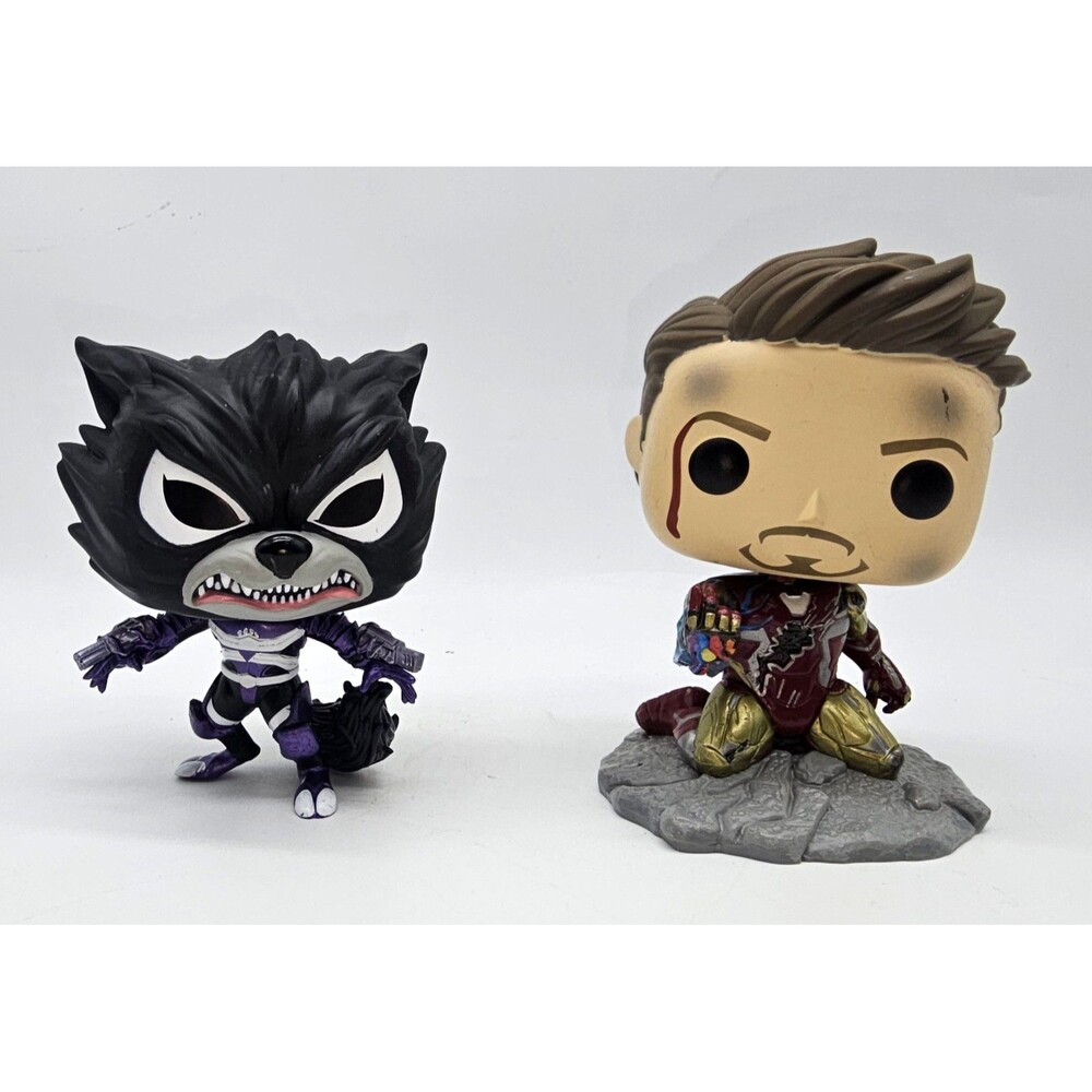 FUNKO POP! Marvel Iron Man Endgame Deluxe & Venomized Rocket Raccoon 2-Pack OOB